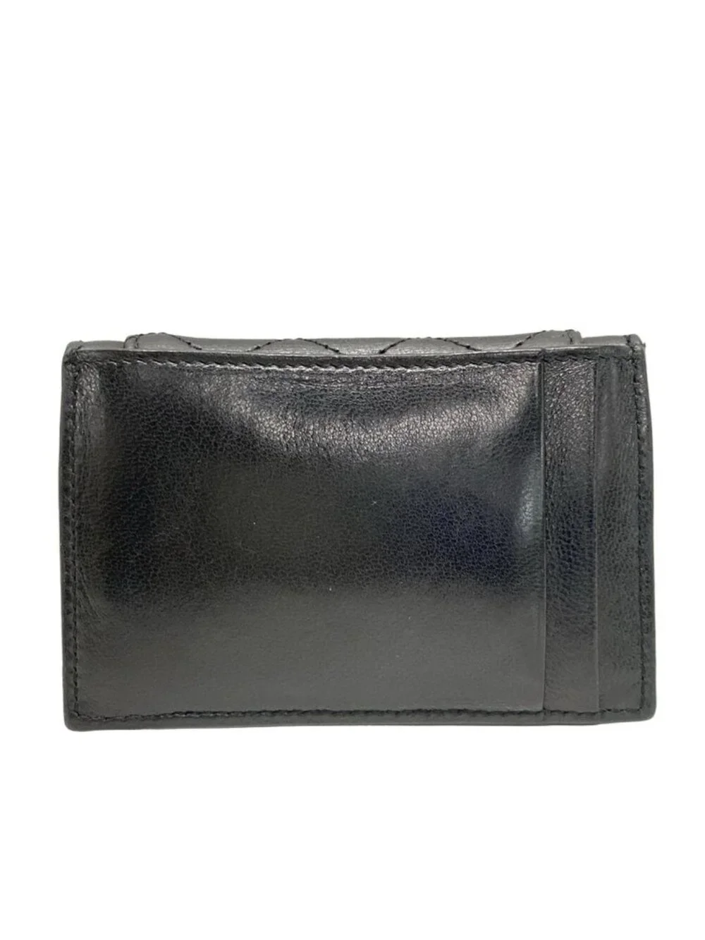 Saint Laurent Paris Coin Case Black Quilted Card with Leather - Picture 2 of 11